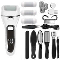 Kit professionnel de pédicure électrique rechargeable pour éliminer les callosités – Râpe à pieds et outils de soin des pieds