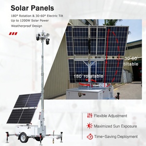 PTZ Kamera Güvenlik Sistemi Mobil Güneş Enerjili <span class=keywords><strong>CCTV</strong></span> Kulesi, Entegre <span class=keywords><strong>CCTV</strong></span> Kutusu ve LFP Depolama ile Şantiye Güvenliği için - Product Image 3