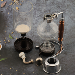 Caffettiera a Sifone in Acciaio Inox con Vetro Resistente al Calore, per Preparazione del Caffè - Product Image 4