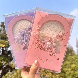 Nouvelle Arrivée : <span class=keywords><strong>Carte</strong></span> <span class=keywords><strong>Postale</strong></span> Exquise Style Enveloppe avec Motif Papillon Rêveur et Fleurs Séchées – Mini <span class=keywords><strong>Carte</strong></span> Pliante en Papier - Product Image 3