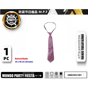 FESTIVAL CORBATA DE LENTEJUELAS en rosa # 81011WAI Logotipo personalizado Impreso Diseño Jacquard Poliéster Estilo de fiesta Corbata - Product Image 1