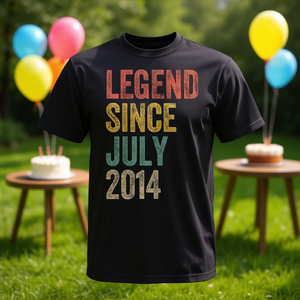 Legend Since July 2014 T-shirt unisex con stampa serigrafica a maniche corte e girocollo, regalo di compleanno per bambini di 11 anni - Product Image 3