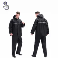 Chubasquero negro para motocicleta, traje de lluvia dividido para Moto,  abrigo de lluvia, chaqueta, pantalones, conjunto de lluvia para  motociclista