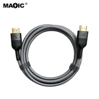 Câble HDMI 2.1 personnalisé de 1m, 2m, 3m, 5m, 48 Gbps, 8K 60Hz, 4K 120Hz, haute vitesse, en nylon tressé, plaqué or, pour téléviseur, moniteur, projecteur