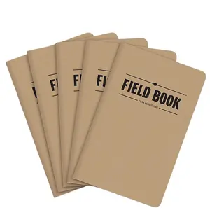 Großhandel anpassbare Logo gefüttert Memo Field Notebook 3,5x5,5 Zoll Kraft papier Tagebuch Planer