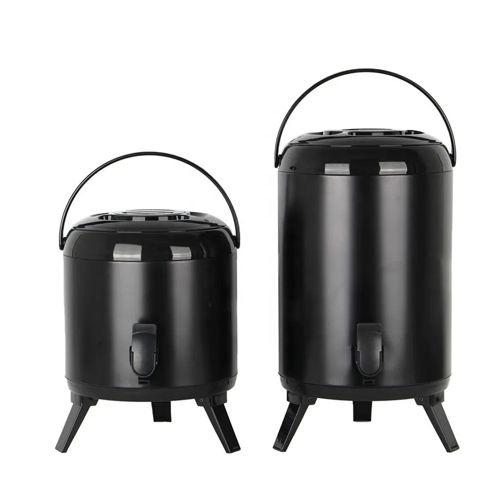WUJO Manufacturer 2023 NEW Free Sample Black12 liters 10 liters Ice Bucket Insulated Stainless Steel Thermo Bucket for Milk Tea