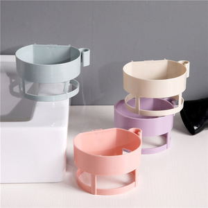 Creative seamless, no-drill hair dryer holder, bathroom and toilet household hair dryer storage <b>rack</b>, wall-mounted <b>shelf</b> - Product Image 3