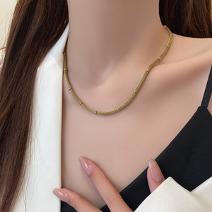 18K PVD Gold Plated Stainless Steel Round Mesh Chain Necklace <b>Bracelet</b> <b>Matching</b> Set | Women's Trendy Jewelry Circular Net Links - Product Image 4