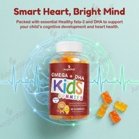 OEM ODM AegleWell Kids Omega + DHA Gummies 60 stuks Fruit smaak Plantaardig basisingrediënt Ondersteunt hersenen & hartgezondheid voor kinderen