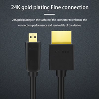 Cable Coaxial Xput de Micro a Micro, Chapado en Oro, 4K60Hz 3D, Macho a Macho, Cubierta de PVC, para Laptop, TV, Proyector, Monitor