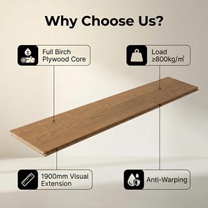 Plancher multicouche en bois dur de bouleau massif de chêne, haute résistance <span class=keywords><strong>et</strong></span> peu encombrant, dimensions 1900x190x14mm, idéal pour les mezzanines <span class=keywords><strong>et</strong></span> appartements en loft - Product Image 2