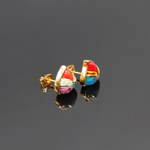 2020 new arrival murano glass earrings customized colorful heart stud earrings for women birthday gift