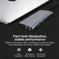 En Stock: Hub USB C 8 en 1 con Carcasa para NVME SSD, HDMI 4K, 100W PD, Adaptador Multipuerto SD TF para Estación de Acoplamiento de Laptop