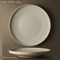 Assiette de service ovale blanche de 19,5 cm, plateau rond en céramique, écologique, pour les fêtes, les restaurants