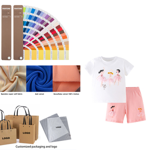 Abbigliamento personalizzato per bambini 5 anni ragazza per l'estate in puro cotone pantaloncini stampa abbigliamento per bambina set di abbigliamento per bambine - Product Image 4