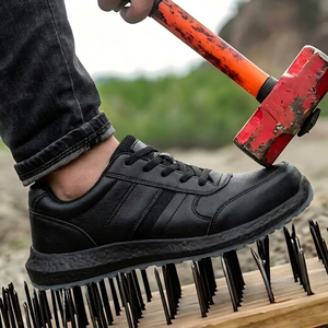 Zapatos de Seguridad con Puntera de Acero Ancha, Estándar Europeo, de Microfibra y Cuero, con Protección Anti-aplastamiento 200J y Anti-pinchazos 1100N, Suela de Kevlar para Construcción - Product Image 4