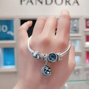 Bracelet en argent 925 Pan Family Starry Fairy Tale pour femme, cœur de l'océan, haute joaillerie, bracelet pour femme, cadeau d'anniversaire, cadeau de la Saint-Valentin - Product Image 1