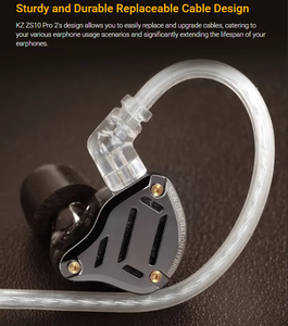 <span class=keywords><strong>KZ</strong></span> ZS10 <span class=keywords><strong>Pro</strong></span> 2 Auriculares Intrauditivos Híbridos de <span class=keywords><strong>10</strong></span> Drivers con Carcasa de Aleación de Zinc, Cable Desmontable Plateado de 0.75mm, Auriculares HiFi con Cable para Audiófilos - Product Image 5