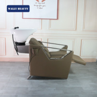 Wally Beauty tête de lit de spa électrique tête de spa équipement de spa pour la tête shampooing bol chaise de barbier or