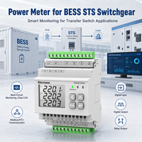 Analyseur de qualité d'alimentation BESS STS, multi-circuits, classe 0.5S, Modbus RTU, sortie relais DI/DO, moniteur de puissance triphasé sur rail DIN
