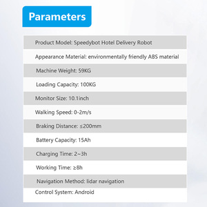 روبوت ملاحة ذكي متعدد الاستشعار قابل للتخصيص مع شاشة لمس للتعلم العميق بالذكاء الاصطناعي لخدمة الغرف - Product Image 2