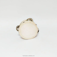Wholesale 4/6/8/10 Inch Hand Single Row Held Wooden Sublimation Tambourine Drum With Sheepskin for Church Wedding Event