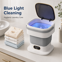 Mini machine à laver pliable portable 110-240V, lave-linge compact avec panier d'essorage pour sous-vêtements, chaussettes, vêtements de bébé
