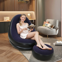Canapé gonflable modulaire inclinable et pliable moderne avec fonction rafraîchissante et repose-pieds pour le camping