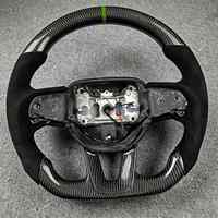 Volant de course pour voiture en cuir et suède noir avec fibre de carbone, 3 ou 4 branches, pour Dodge Challenger SRT 2015-2019