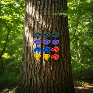 Kit d'agrippes d'escalade pour arbres Ninja, 12 pièces, en plastique, accessoires d'équipement d'escalade extérieur, sac à cordon - Product Image 2