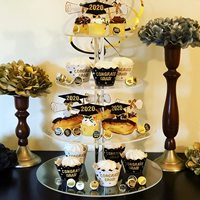 Présentoir à gâteaux en acrylique et arbre à cupcakes Tour à desserts élégante et plateau de service pour les décorations de mariage et de fête
