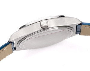 Montre de luxe élégante avec logo OEM, cadran 36 mm, bracelet en cuir et acier inoxydable, étanche, lunette sertie de diamants colorés - Product Image 3