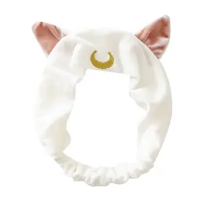 Elastic Luxury customized Soft cute Cat ears facial hair band velvet headbands for women hair accessories