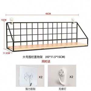 Étagère murale vintage réglable en bois à suspendre, organisateur de cuisine avec rangement pour pots à épices et support pour assaisonnements - Product Image 4