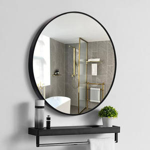 Miroir mural rond en métal argenté pour salle de bain, coiffeuse, salon, décoration intérieure, vente en gros - Product Image 4