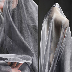 Pha Lê voan đỏ óng ánh vải lưới hai màu bóng váy cưới, dty handmade quần áo thiết kế vải - Product Image 4