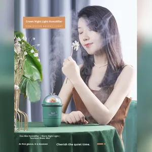 เครื่องเพิ่มความชื้นในอากาศแบบ USB สำหรับบ้าน ห้องนอน สำนักงาน ตั้งโต๊ะ เงียบ ความจุ 1.0-2.5 ลิตร ฟังก์ชั่นตั้งเวลา พ่นไอน้ำปริมาณมาก แสงไฟอุ่นหลากสี - Product Image 2