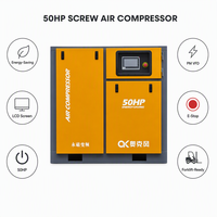 Kompresor Udara Sekrup Pelumas Portabel AOKEF 50HP Magnet Permanen VFD Hemat Energi Kompresor Industri