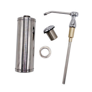 Distributeur de savon en cuivre à pression manuelle, design minimaliste chromé, à fixer au mur, pour accessoires d'évier de cuisine et de salle de bain - Product Image 2