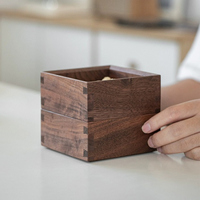 Boîtes de rangement rectangulaires empilables en noyer massif, fabriquées à la main, écologiques, modernes, pour bureau, papeterie, clés