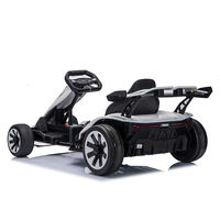 Kart à pédales électrique haut de gamme pour adultes 24V avec 3 vitesses et lumières LED colorées, kart électrique pour enfants