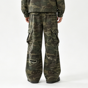 Fabricante Personalizado de Pantalones Cargo de Camuflaje Estilo Streetwear, Proveedor de Pantalones Utilitarios de Camuflaje al Por Mayor - Product Image 4