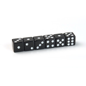 High Quality Wholesale 12mm Acrylic Black White Mini Standard Pixel Gaming D6 <strong>Dice</strong> <strong>Set</strong> for Math Teaching Board Games - Product Image 5
