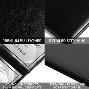 Titulaire <span class=keywords><strong>de</strong></span> certificat <span class=keywords><strong>de</strong></span> taille A4 Dossier Couverture <span class=keywords><strong>de</strong></span> diplôme en cuir PU - Product Image 3