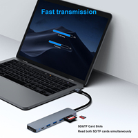 Personalizar USB C HUB 7 en 1 concentrador multipuerto con 3,0 a HDMI 4K @ 60Hz SD/lector de tarjetas TF/3 * USB 100/W carga de entrega de energía