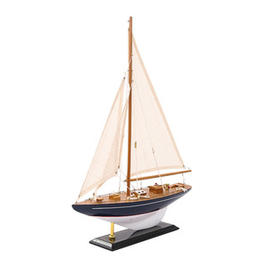 木製ボートモデル装飾ライトブルー 24 センチメートルヨット木製ボート家庭用オフィスデスクトップ装飾ビーチボート装飾 チャーミングな木製作品：ビジネスに最適な木製ボート記念品