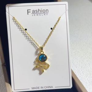 Collar con colgante de varios estilos de acero inoxidable chapado en oro a la moda para mujeres y niñas, joyería de boda - Product Image 2