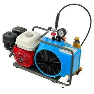 Arrêt automatique 100LPM 3 cylindres 30mpa à essence haute pression 4500psi 300bar compresseur d'air respiratoire de plongée sous-marine