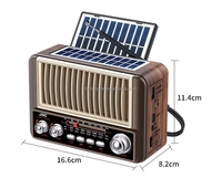 Retro Tragbarer BT-Lautsprecher AM/FM-Radio Solar- und Batteriebetrieben Vollband-Kartensteckplatz für Senioren