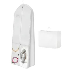 Housse de protection épaisse pour robe de mariée en tissu non tissé, sac de rangement pour robe bustier, anti-poussière et anti-humidité avec poignées - Product Image 6